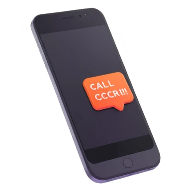 smartphone with call and text notifications sticker
