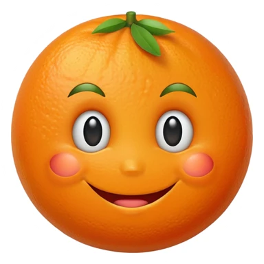 Orange with happy face sticker