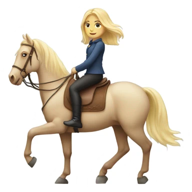 Horse blond girl sticker
