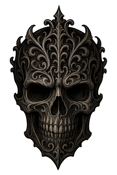 gothic skull sticker