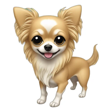 Long hair sand chihuahua on a beach sticker