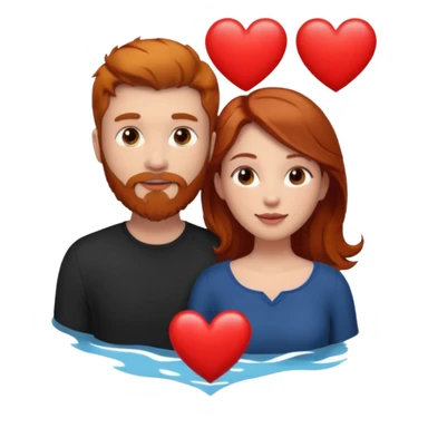 👩🏼‍❤️‍👨🏽 Something like this, but make the guy more lighter and give the girl a bit more red hair like ginger style make the guy have dark brown hair, same with the beard and add a heart in the middle above us sticker