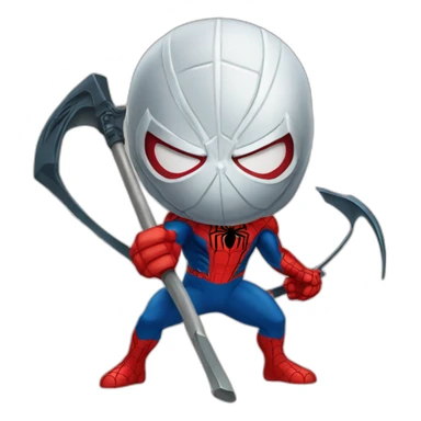 Spider-Man with a scythe sticker