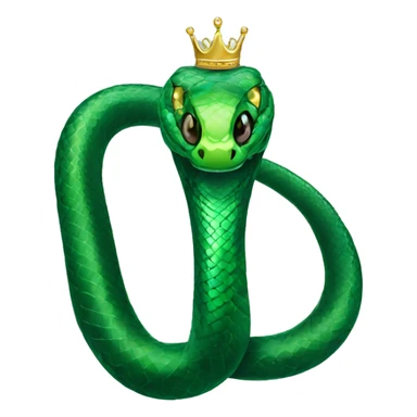 Emerald snake with a crown head Emerald Emerald sticker