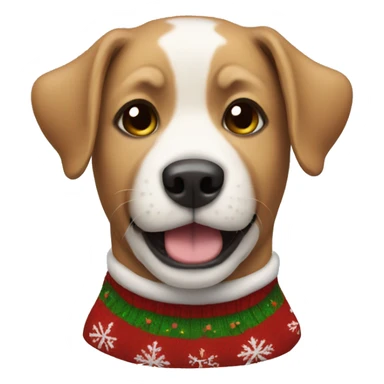 Dog wearing Christmas sweater sticker