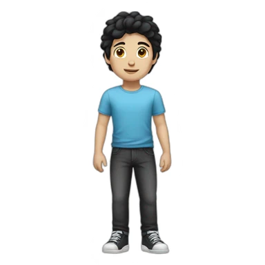 white boy with black hair and full body sticker