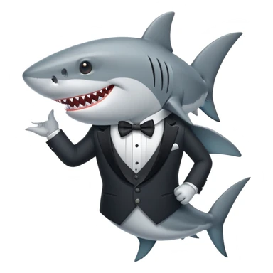 shark wearing a tuxedo sticker