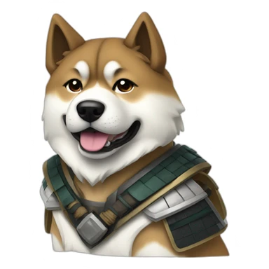Samurai akita inu sticker