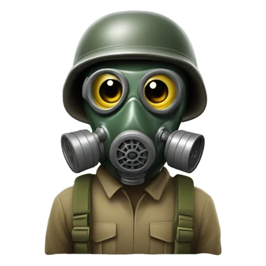 Us soldier ww2 in gas mask sticker