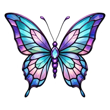 Nebula Gemstone Crystal Stained Glass Butterfly sticker