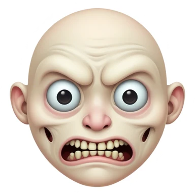 scary ugly face  sticker