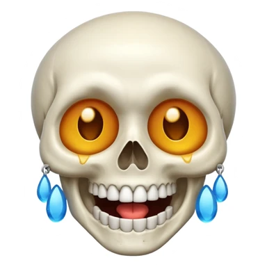 Skull laughing crying sticker