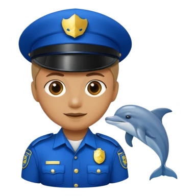 dolphin in police uniform sticker