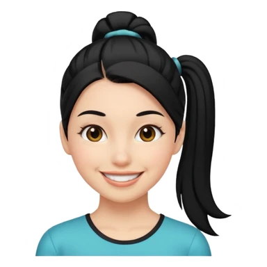 woman with black ponytail sticker