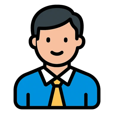 a man, color outline icon style sticker