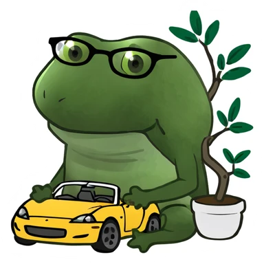 a bonsai tree with an s2000 under it  sticker