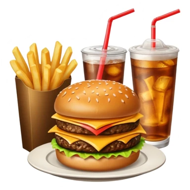 Meal combo with  drink sticker
