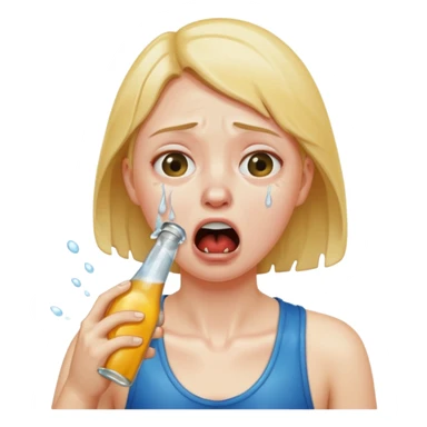 POV choking by the neck, wet face, drunk sticker