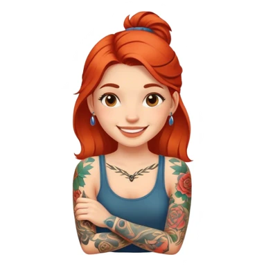 smiling girl with a tattoo sticker