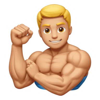 "Generate a high-resolution illustration of a flexed biceps emoji (💪), in the classic emoji style, clean vector look, smooth gradients, bright colors." sticker
