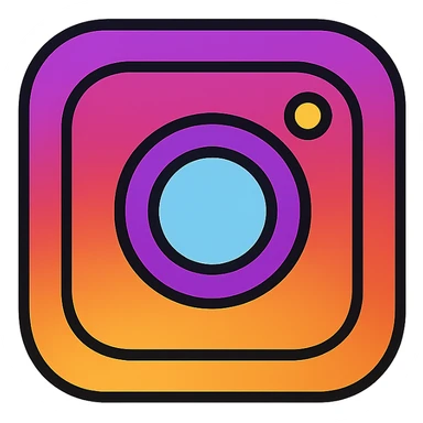 Instagram camera icon emoji, vibrant colors, no text sticker