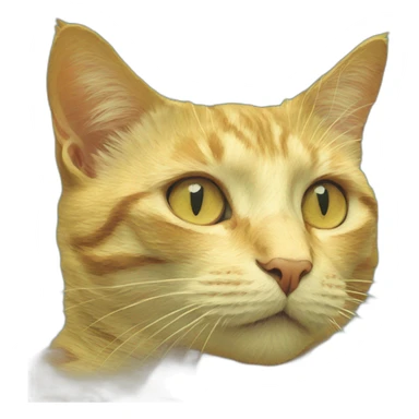 a van Gogh-style drawing of a cat sticker