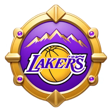 Los Angeles Lakers Badge 3D and Glitch effect sticker