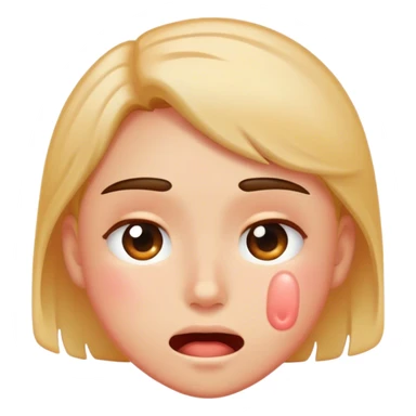 Blushing sweating emoji  sticker