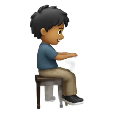 Niño tocando el piano sticker