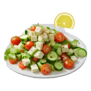 tomato cucumber tofu salad sticker