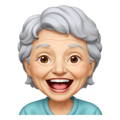 cute granny laugh her mouth wide open sticker
