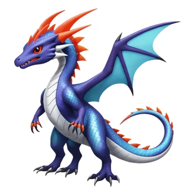 Shiny Noivern-Salandit-Latios-Lugia-Fakémon-hybrid-creature (full body)  sticker