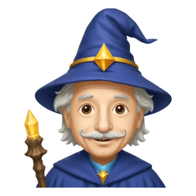 Albert Einstein, wearing wizard hat custome sticker