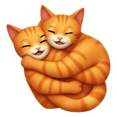 Two orange cats hug  sticker