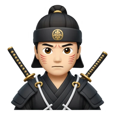 I want a black and white samurai. It is for an icon. sticker
