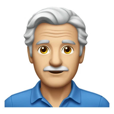 old italian man, grey hair, no facial hair. wearing a blue smart polo shirt sticker