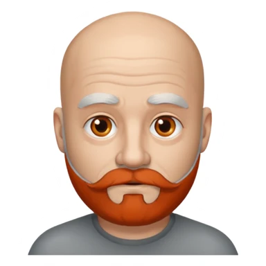 Bald man with salt and pepper grey beard sticker