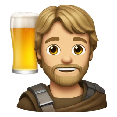 Luke skywalker avec une bière sticker