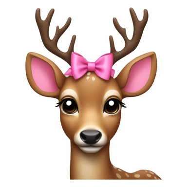 Deer with a pink bow sticker