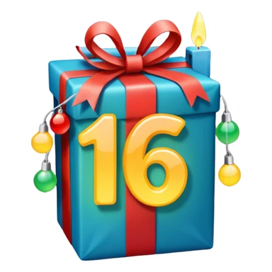 the number "1637" with Christmas lights wrapping it sticker