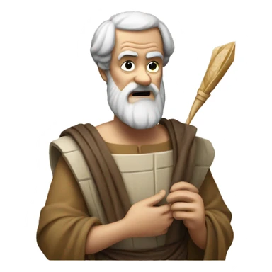Aristotle holding a papyrus in his hand sticker