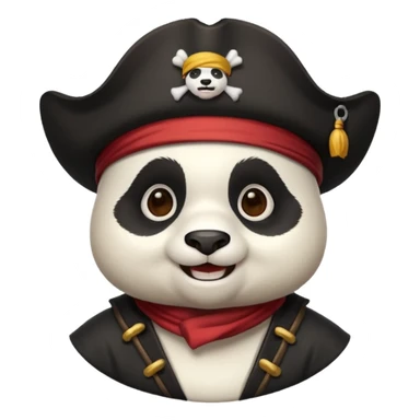 panda with pirate hat emoji sticker