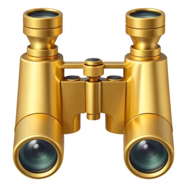 gold binoculars with large lenses simple eye holes and straight shaft sticker