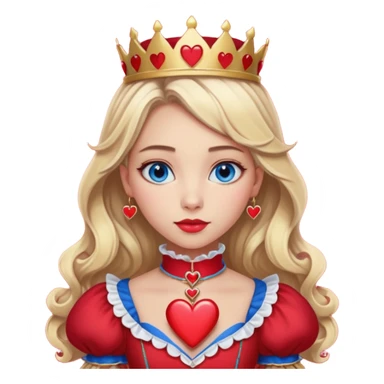 Freya Skye lose my head junior Eurovision 2022 red queen of hearts style blonde half up half down hair, blue eyes sticker