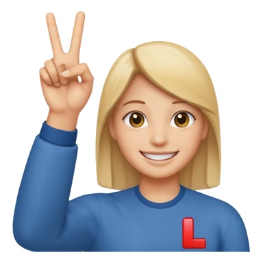 Smiling with the L sign  sticker