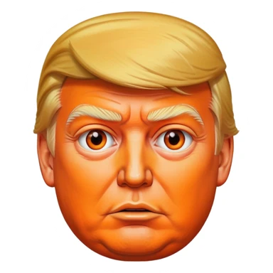 Donald Trump with orange skin sticker