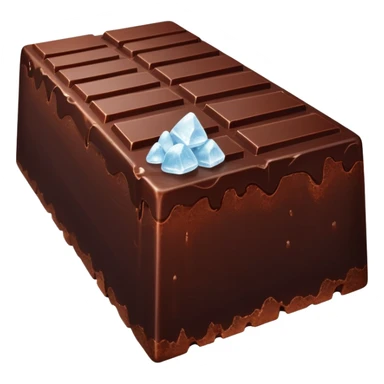 A piece of dark chocolate with visible sea salt crystals on top sticker