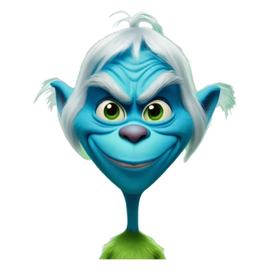 The Grinch smirking and he’s blue sticker