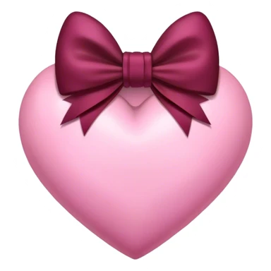 Pink heart with burgundy bow sticker