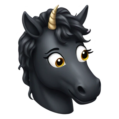 a black unicorn sticker